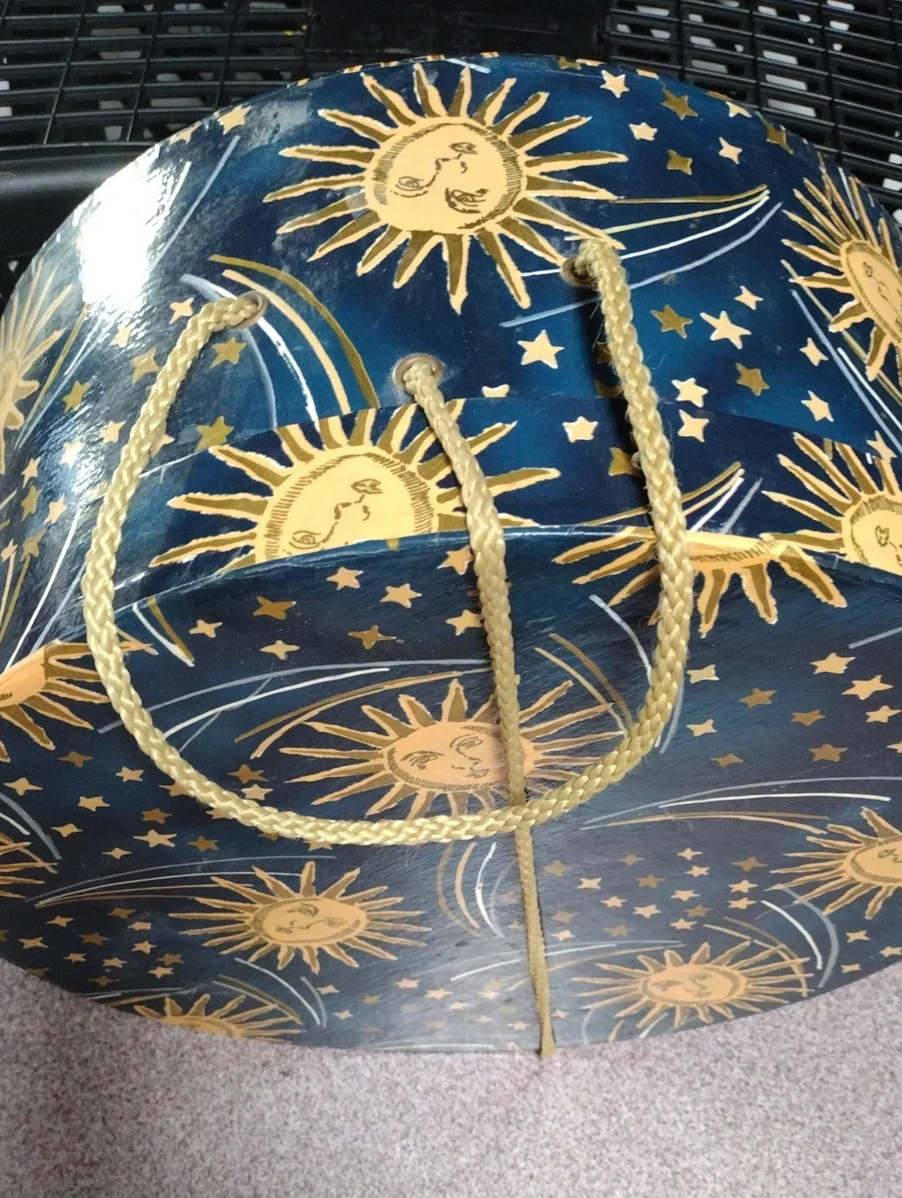 🌙 90's Whimsigoth Large Celestial Round Decorative Storage Hat Box ⭐